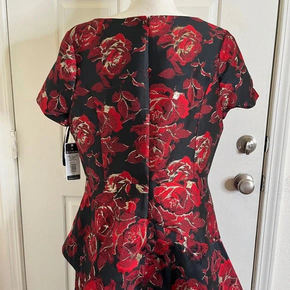 New Shani Women's Jacquard Boat Neck Tiered Dress size 16 Fit and Flare Regency - Picture 15 of 16